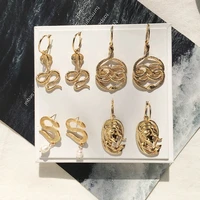 new cobra earrings exaggerated trend retro long snake ladies party banquet earrings jewelry