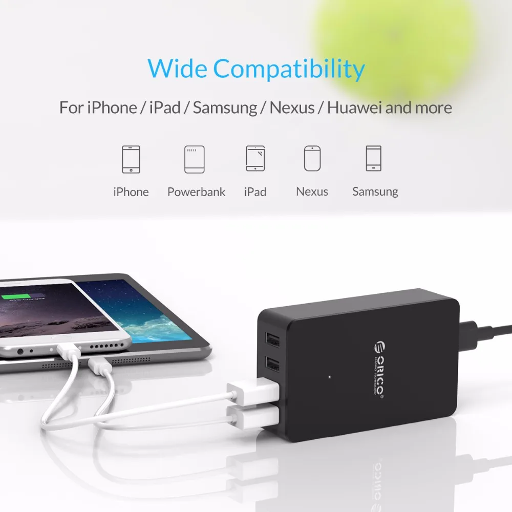 ORICO 4 порта USB зарядное устройство настольная зарядная станция 5V 2.4A 15W для