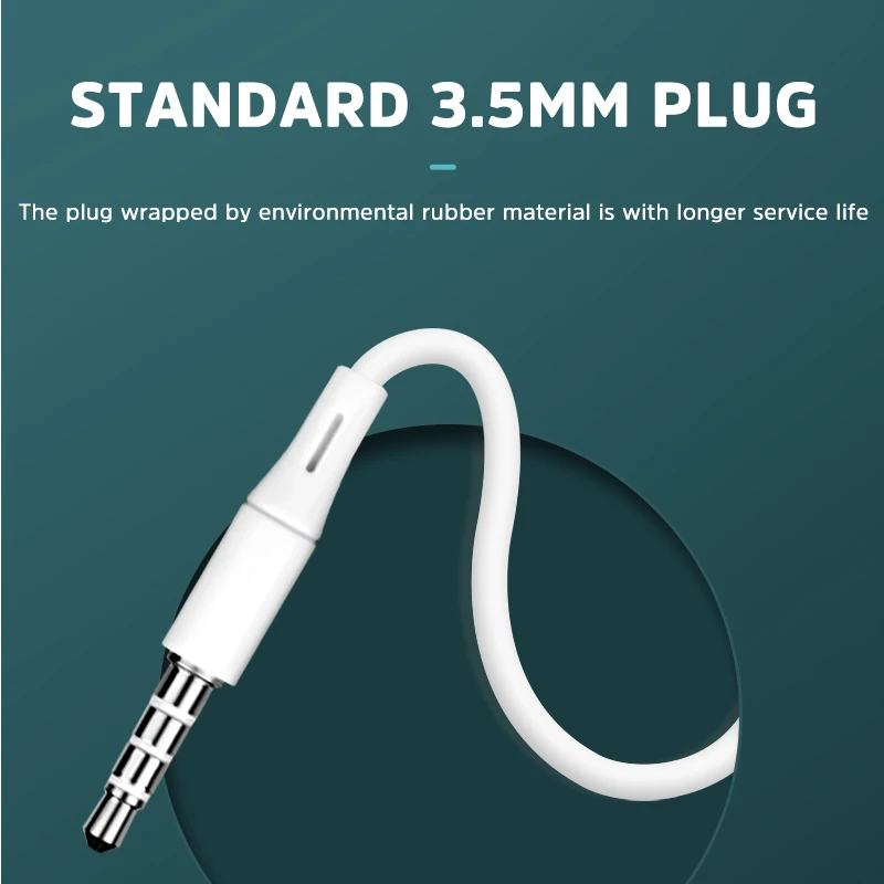 

Kivee Original In-Ear Earphone With Microphone Wired Deep Richer Bass Headset Stereo Bass Headset 3.5mm Interface For Xiaomi