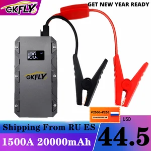 gkfly super power 1500a starting device 20000mah 12v car jump starter power bank car charger for car battery booster buster led free global shipping