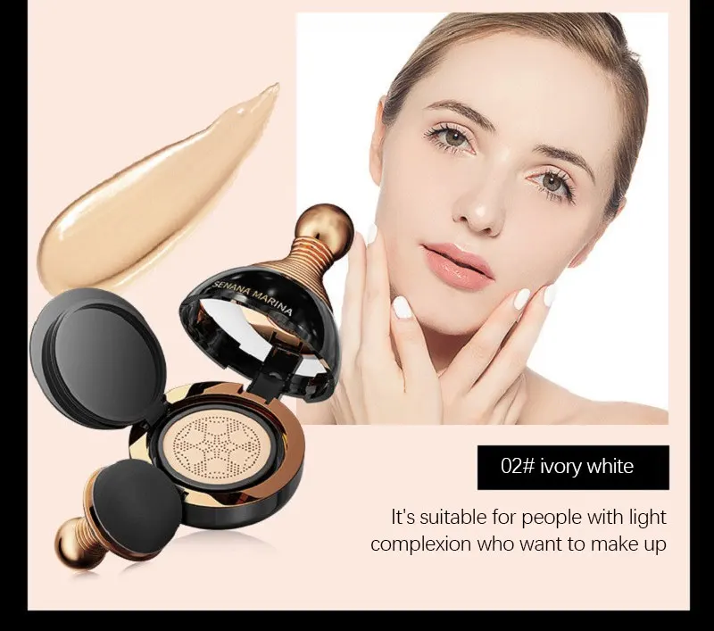 

1Pc Light Air Cushion BB Cream Concealer Moisturizing Lightweight Breathable Brightening Complexion Clear Beauty Makeup CC Cream