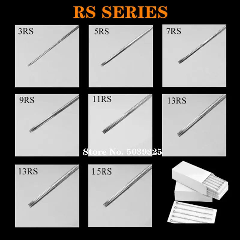 Новый 50 шт. Ассорти стерилизованные иглы татуировки смешанный 10 размеров 3RL 5RL 7RL