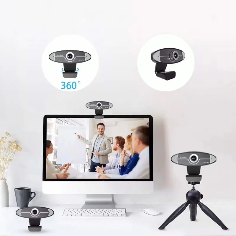 

PC Webcam with Mic 720P Full USB Desktop Laptop Live Streaming Web Camera