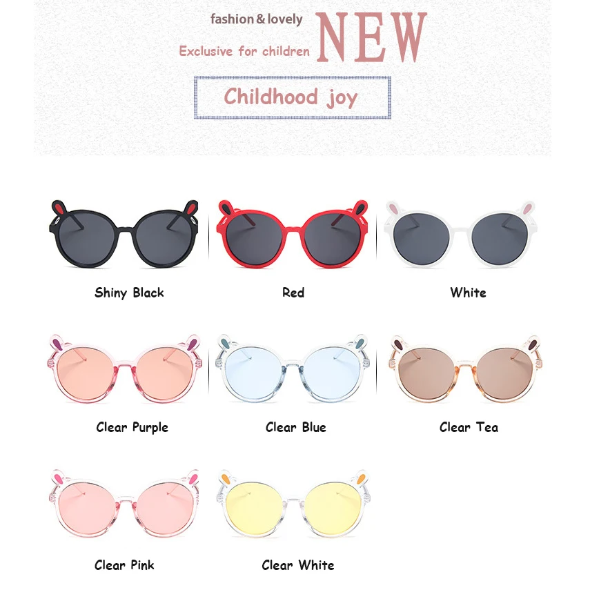 47-17-132 детские пластиковые солнцезащитные очки для девочек модные круглые с милым