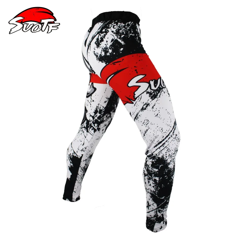 SUOTF Боксерский набор компрессионный Джерси + брюки череп Рашгард KickBoxing плотные