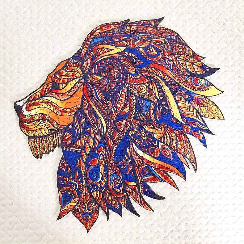 

HIINST 196PC Lion Shape Jigsaw Puzzles Each Pieces Animals Shape Kids Gifts Adults Decompression Toys Board Game