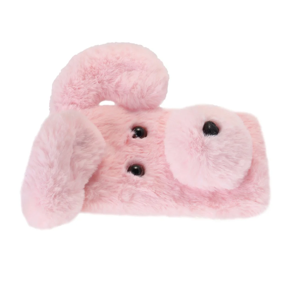 Мягкий плюшевый чехол для телефона с рисунком собаки милый Модный зимний