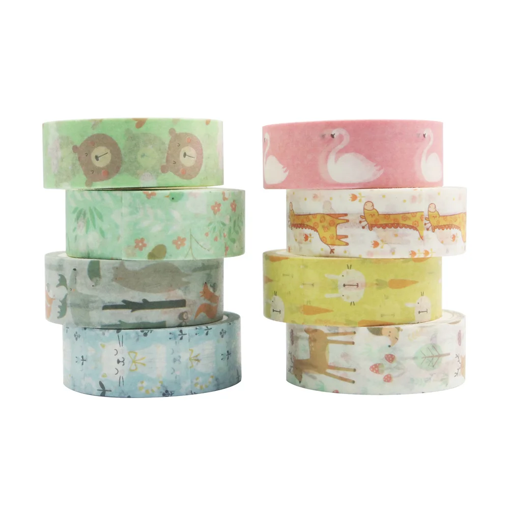 

8 Rolls Cute Washi Tape Decorative Paper Masking Tape for Scrapbooking, DIY Crafts, Gift Wrapping (Little Pets)