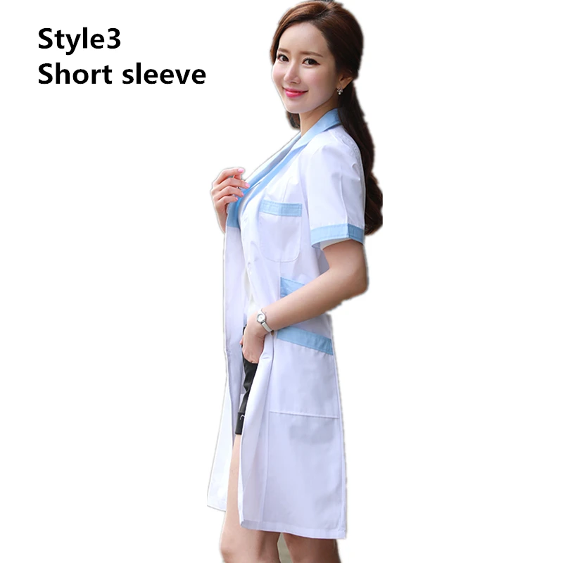 Style3 Short sleeve 10 видов цветов медицинская форма медсестры лаборатория белое пальто аптека красота больница клиника рабочая одежда униформа для женщин медицинская одежда - Цвет: Style3 Short sleeve