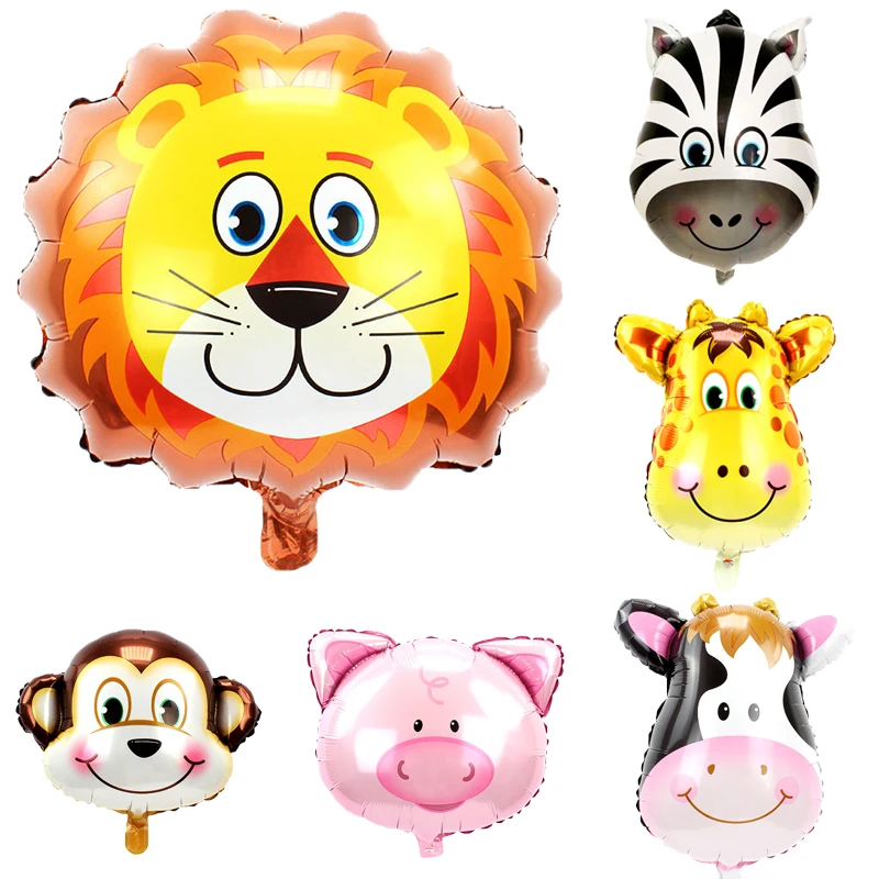 Большой лесных животных воздушные шары зоопарк Лев щит олень обезьяна лиса