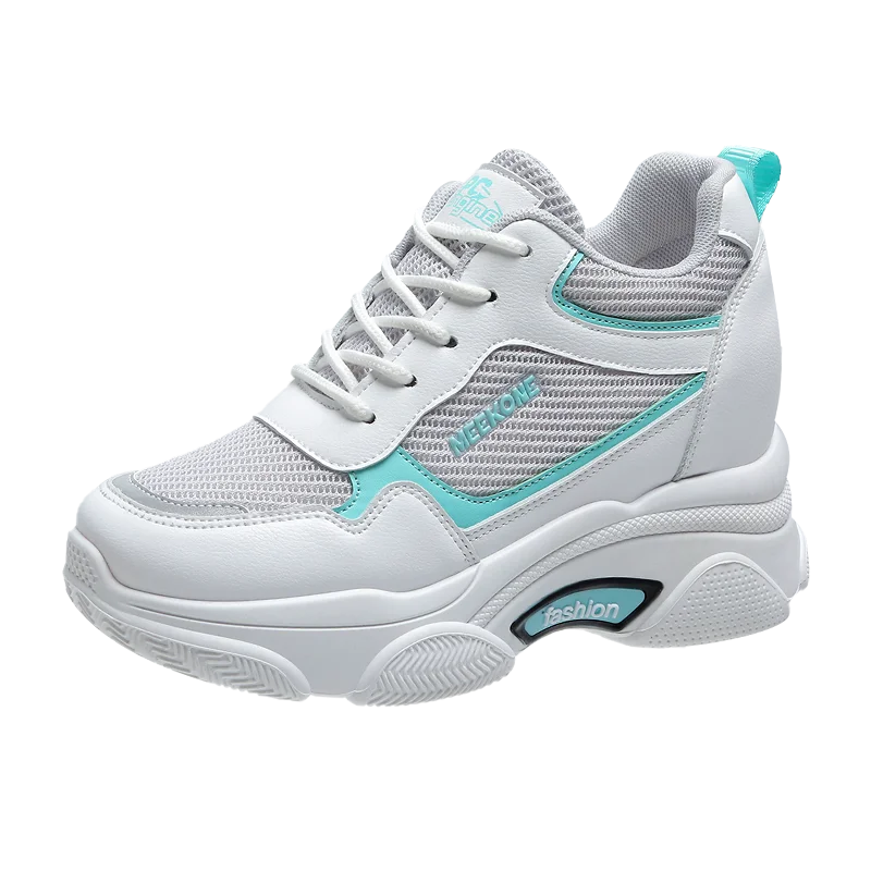 

Round Toe White Women Casual Platform Sneakers New Fashion 2021 Women Casual Flat Shoes Mesh Ladies Casual Shoes