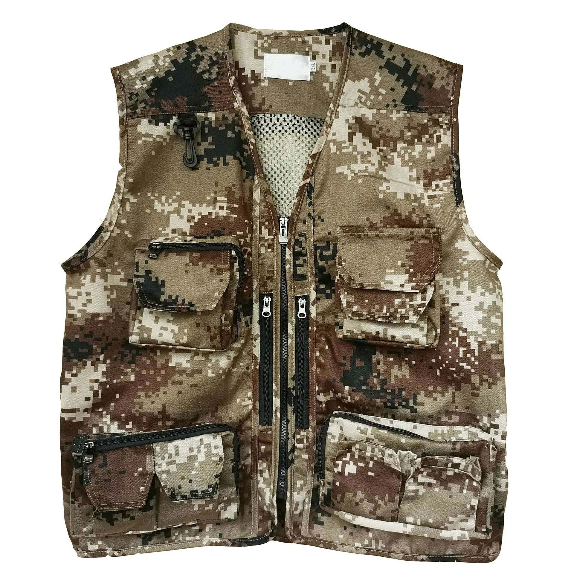 Мужской Камуфляжный жилет для охоты рыбалки много карманов на молнии без рукавов