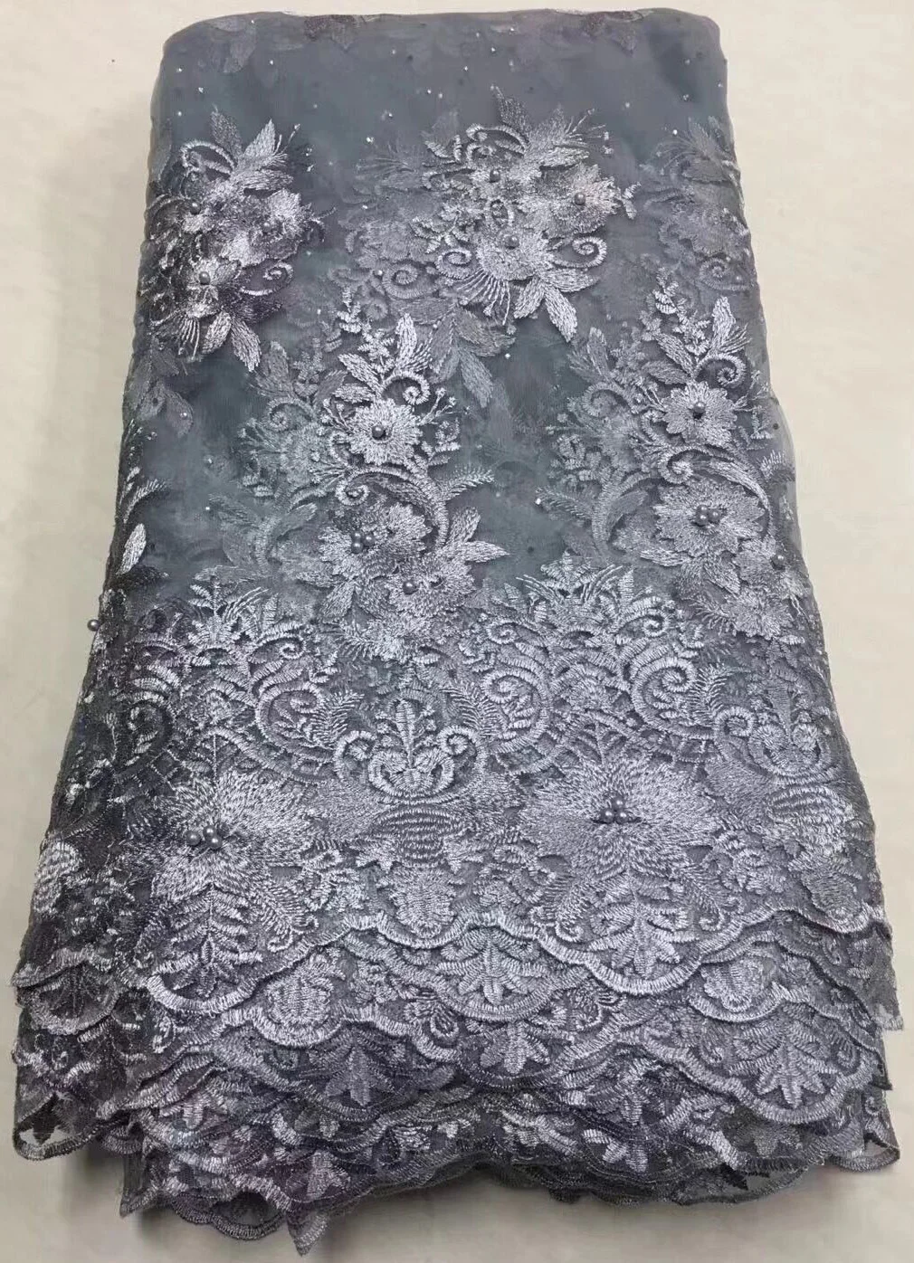 

Африканская кружевная ткань 2021 высокого качества 5 ярдов кружевная Тюлевая кружевная ткань Африканская французская сетчатая кружевная тка...