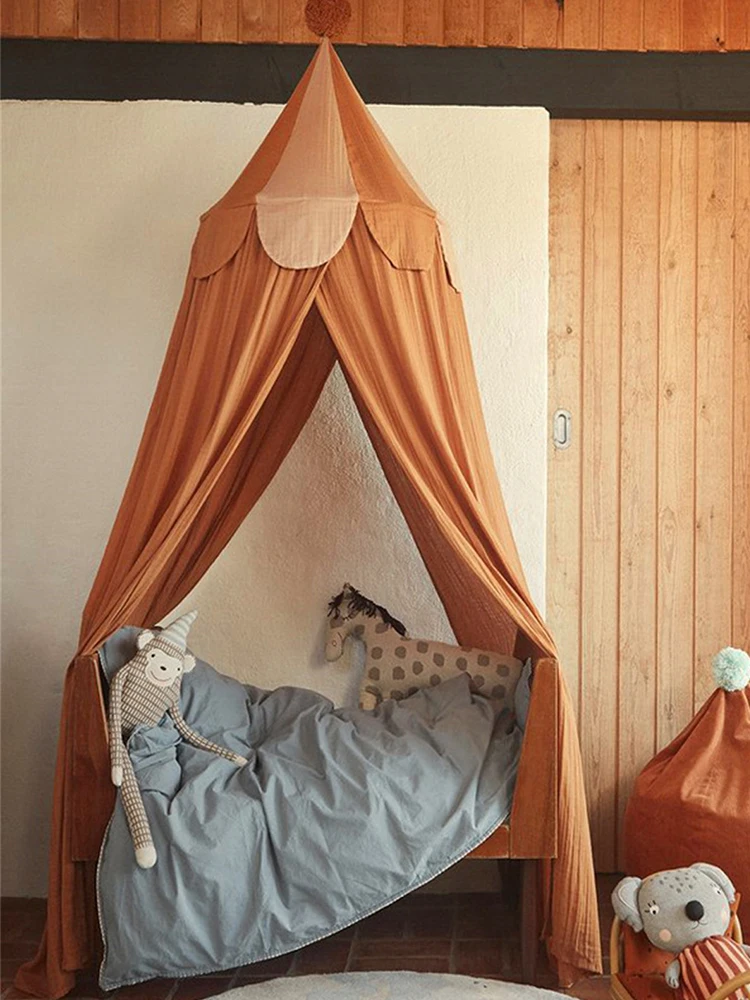 

Nordic Hanging Dome Mosquito Net Chiffon Crib Canopy Curtain Children's Tent Baby Chiffon Ceiling Bed Curtain