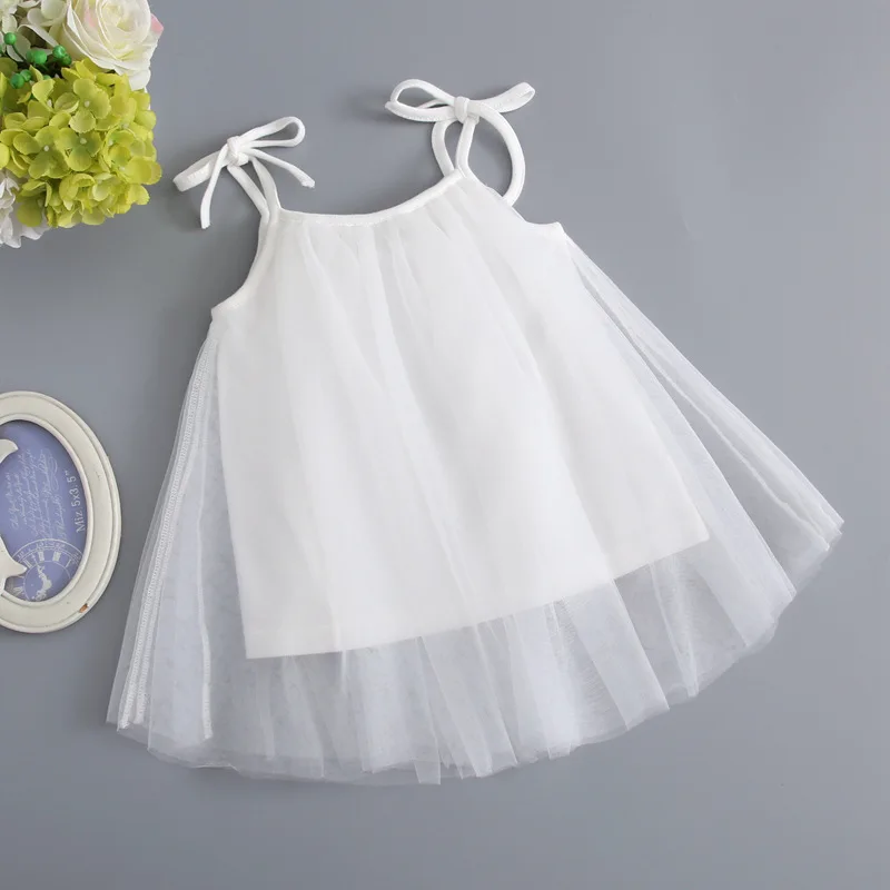 Платье без рукавов для новорожденных летнее милое удобное Тюлевое платье