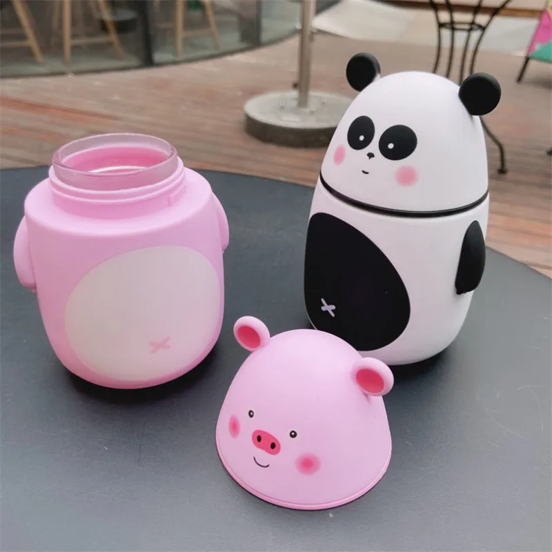 Милая панда 300 мл стеклянная чашка для воды портативная уличная питьевая бутылка