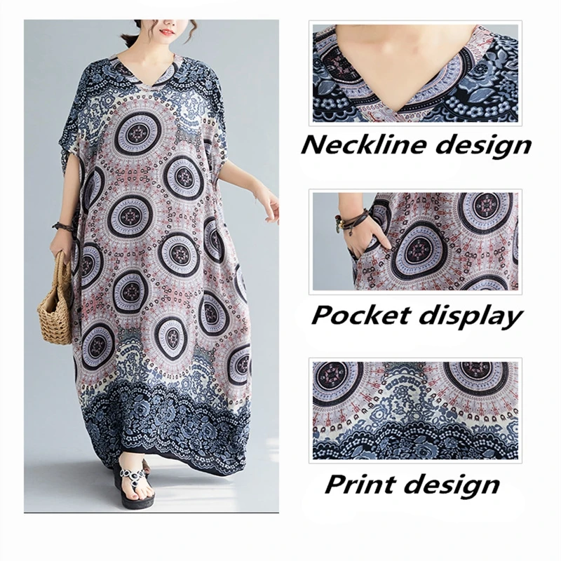 Хлопковое шелковое платье приталенное длинное летнее 2020 4XL 5XL 6XL 7XL 8XL | Женская