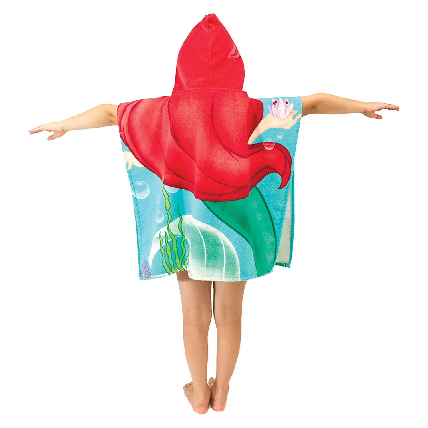 New Children Mermaid Cute Cartoon Hooded Cloak Beach Towel Animal Printed Microfiber Baby Boys Girls Kids Swimming Bath Towel