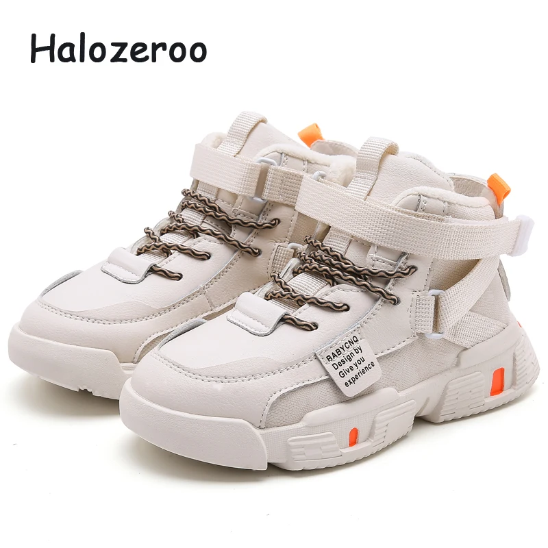 Новые зимние детские высокие спортивные кроссовки для маленьких девочек черная