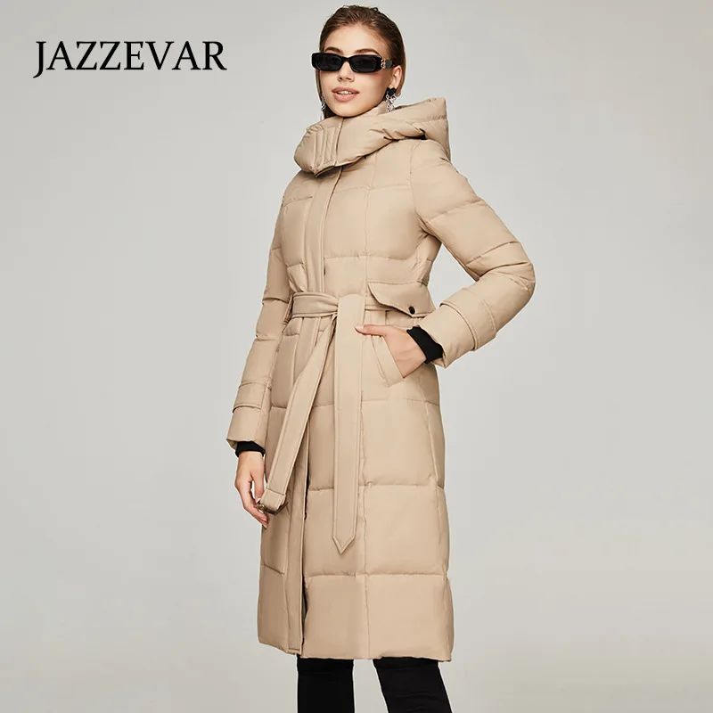 JAZZEVR 2022 New Winter Down Cotton Jacket Loose Thick Warm Jacket Mid-length Jacket