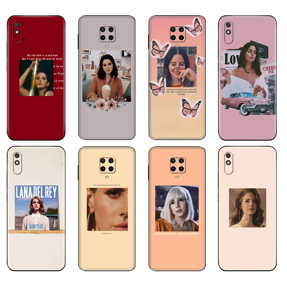 Черный чехол из ТПУ для Xiaomi Redmi 7A 8 8A 9 9A 9C Note 8T Pro T 9S милый Лана Дель Рей|Бамперы| |