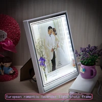bohemian european style photo frame white color frame with light led usb for office decoration and hotel display 7 inches