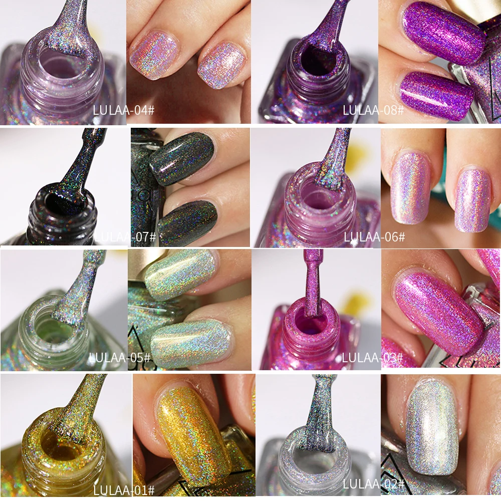 V Love УФ гель для ногтей супер блеск волшебный голографический Блеск Серебряный