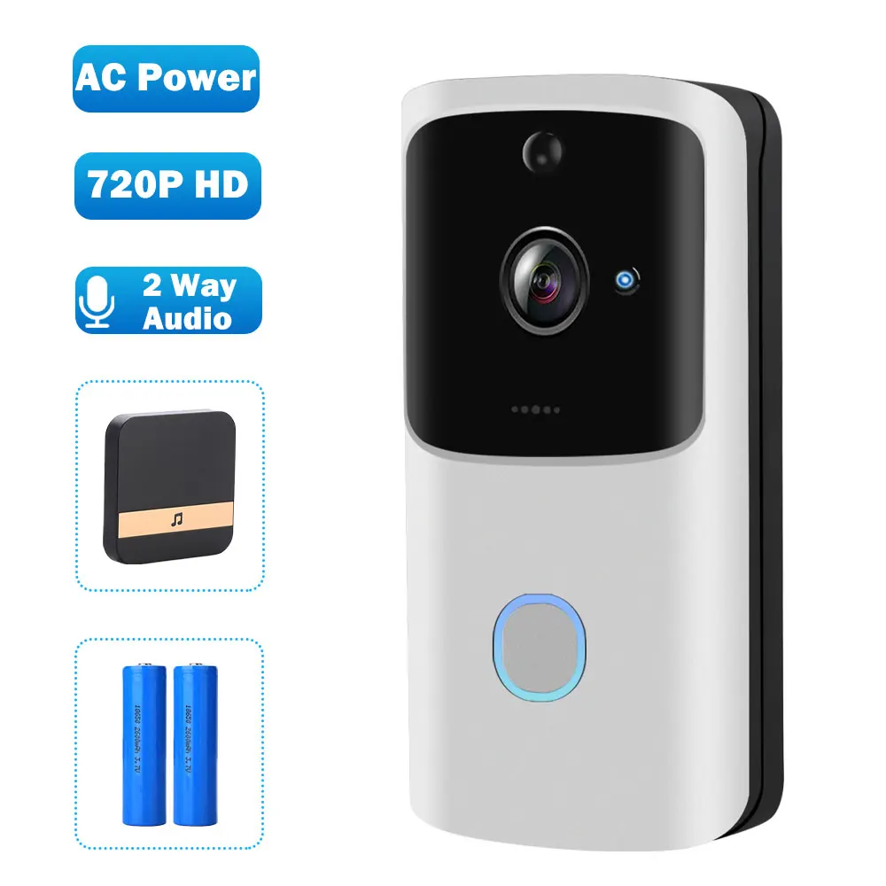 HISMAHO WIFI дверной звонок беспроводной умный дом Звонок камера 720P HD батарея AC