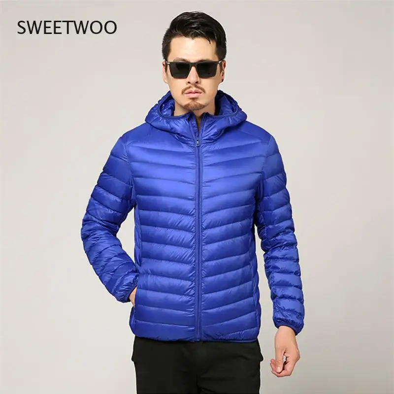 Men's All-Season Ultra Lightweight Packable Down Jacket Water and Wind-Resistant Breathable Coat Big Size Men Hoodies Jackets