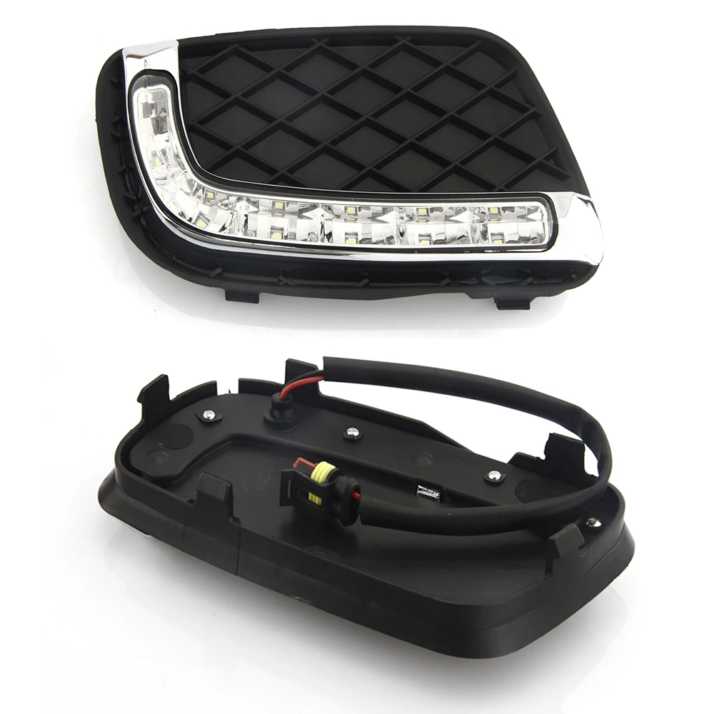 Car Flashing 2Pcs DRL For Mercedes Benz Smart fortwo 2008 2009 2010 2011 Daytime Running Lights Fog head Lamp cover car styling |