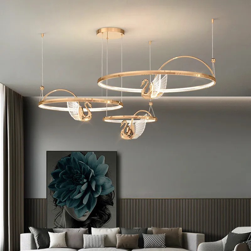 Современный позолоченный/розовое золото светодиодный подвесной светильник с