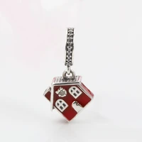 s925 silver christmas house red enamel christmas house pendant fit original bracelet necklace