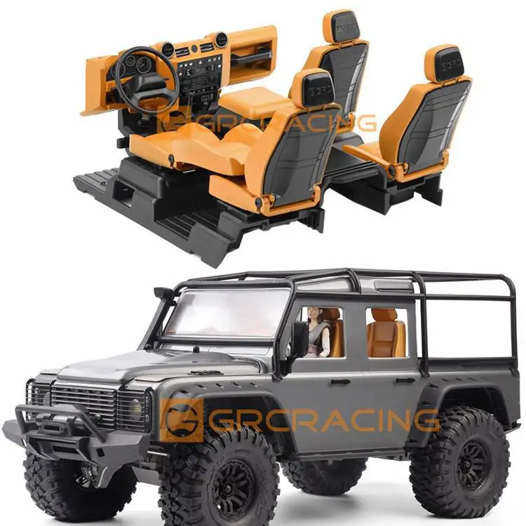 

For Trax TRX-4 Defender Guard Yellow/orange interior simulation center console seat steering wheel modification G161DH