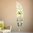 Зеркальная Настенная Наклейка 3D сделай сам с перьями, для гостиной, домашний декор, виниловые наклейки, акриловые Стикеры, настенное украшение