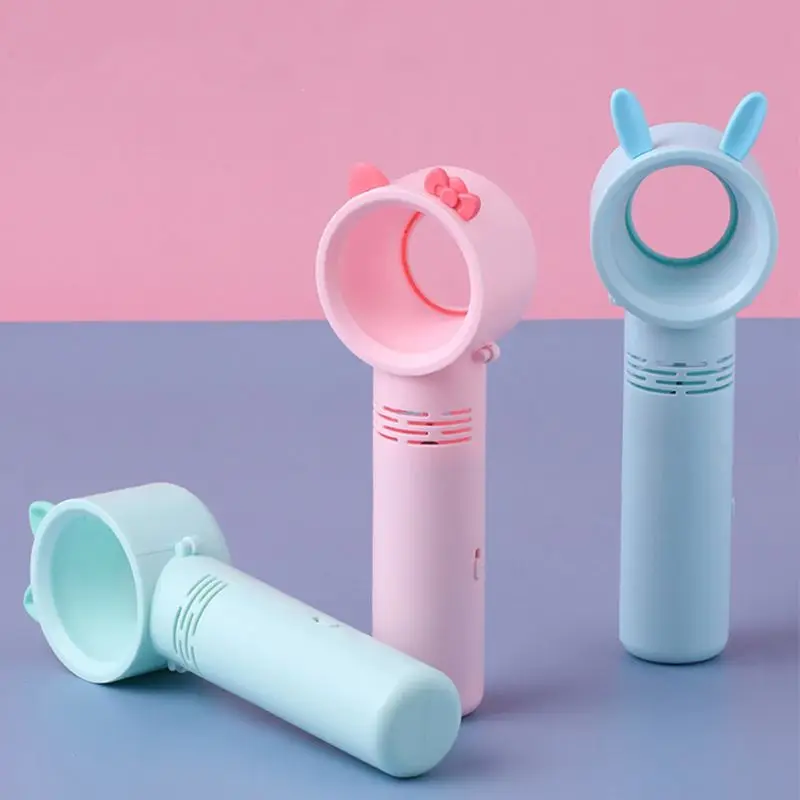 

18 Styles Mini USB Charging Handheld Bladeless Fan Cute Cartoon Air Conditioning Blower