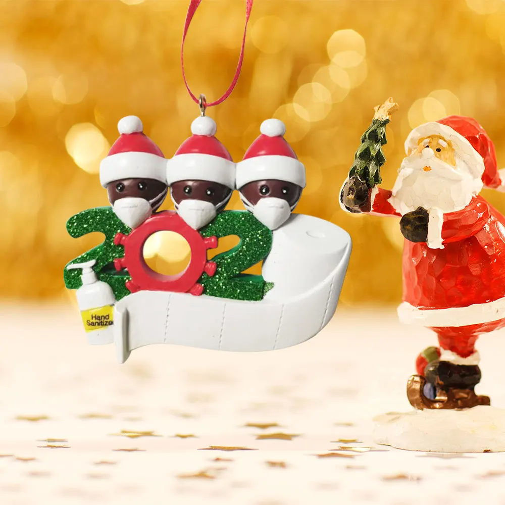

Christmas Decoration Pendant Props Unique Exquisite Face Mask Snowman Family Wearing Mask Shape Banquet Party Home Display