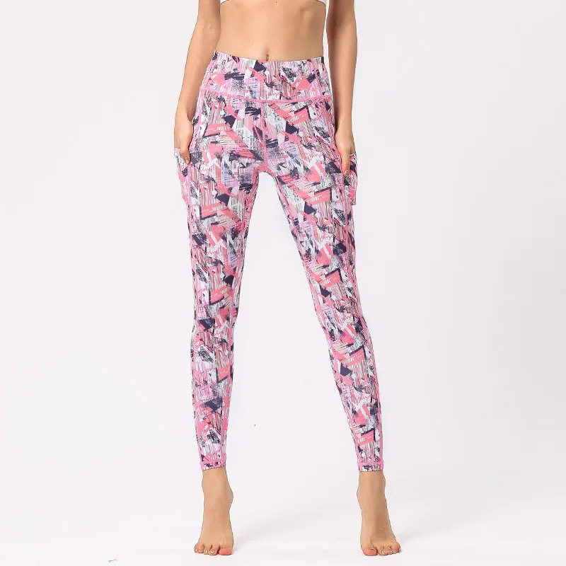 

High Elastic Women Printing Fitness Sport Legging High Waist Gym Running Push Up Leggings Workout Sports Pants
