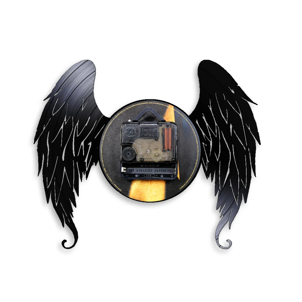 Элегантные настенные часы с крыльями ангела домашний художественный декор