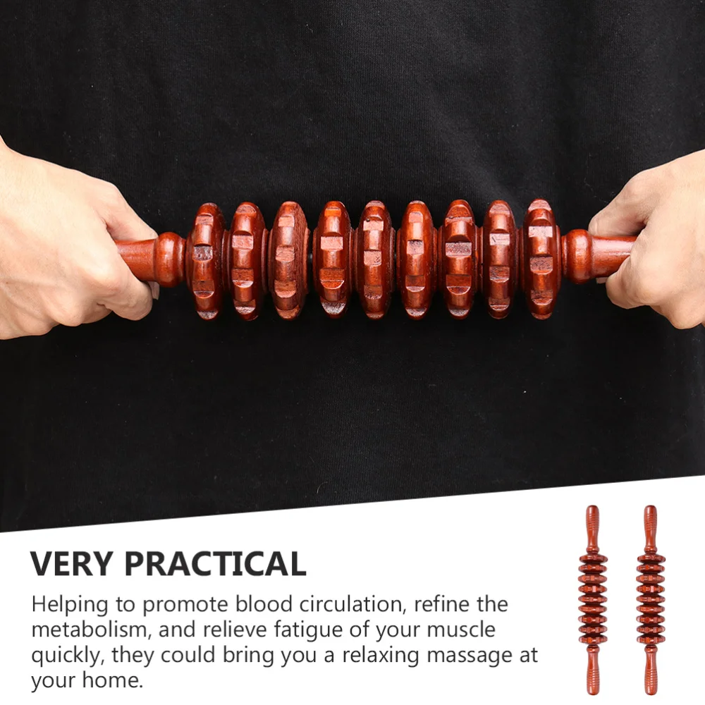 

2pcs Wooden Muscle Massager Body Roller Abdominal Massager Massaging Roller