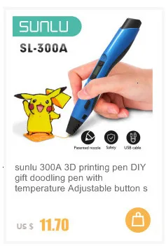 SUNLU 300A 3d Ручка Горячая Распродажа интеллектуальная Живопись 3d печать Ручка светодиодный дисплей расходные PCL PLA ABS нити 1,75 мм черный цвет