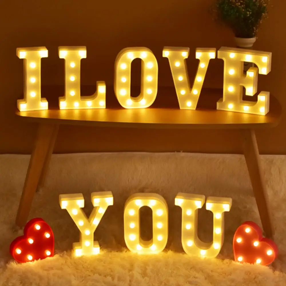 Светящиеся светодиодсветодиодный буквы с алфавитом праздничный комнатный