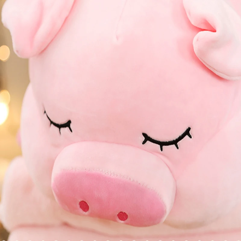 

50/60/70cm Bigger size toys Cartoon pink pig plush toys fat pig pillow soft cushion Chinese zodiac pig doll birthday gift kids
