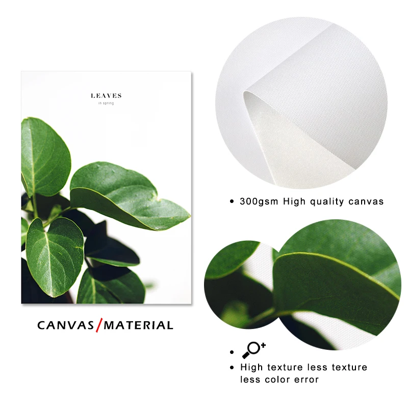 Художественная зона современный растительный зеленый лист Постер без рамки
