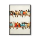 Винтажный постер с птицами, Настенная картина в стиле ретро, красочная иллюстрация с птицами, картина с животными, Картина на холсте, украшение для дома