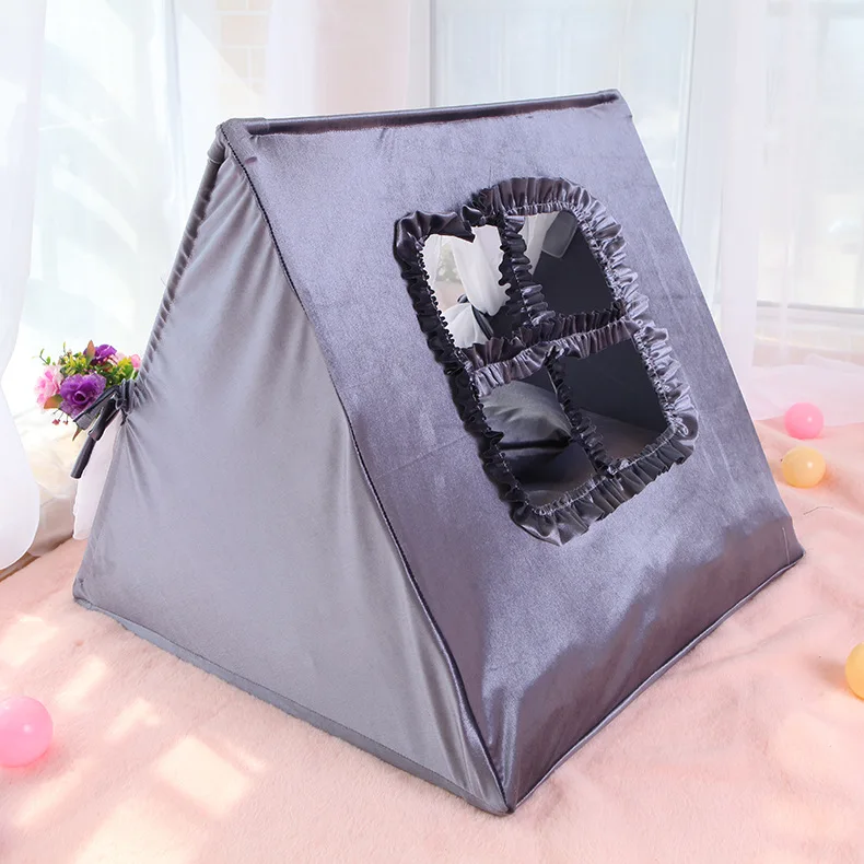

Pets triangle tent Teddy small and medium sized dog summer indoor Dog house kennel cat bed house detachable washable pet nest