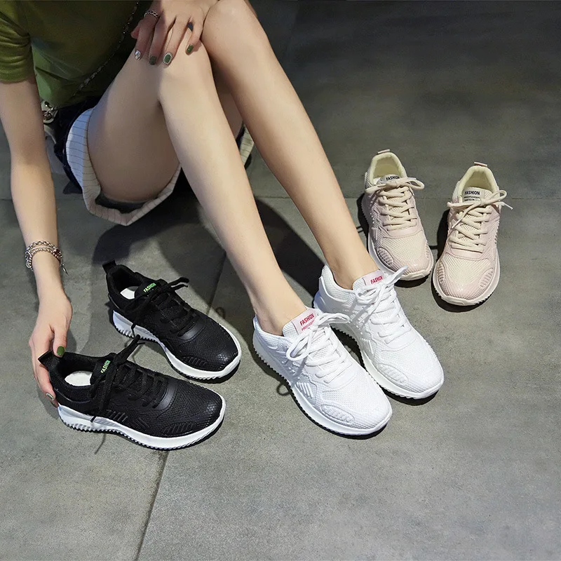 2019 классические повседневные женские спортивные туфли дышащие трикотажные