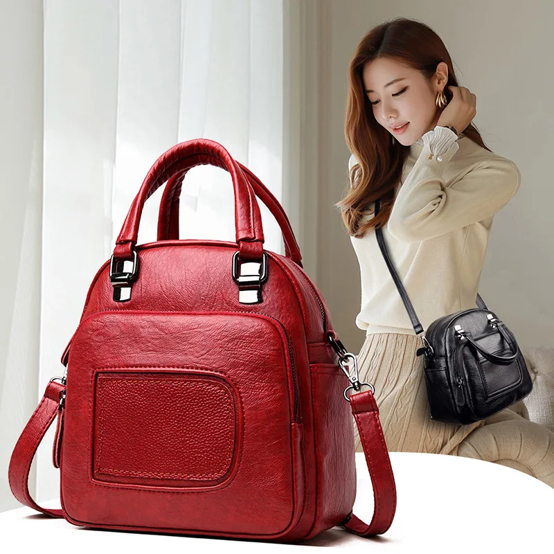 

OLSITTI High Quality PU Leather Backpacks for Women 2021 School Bags Teenage Girls Fashion Women Ladies Travel Bags Mochila