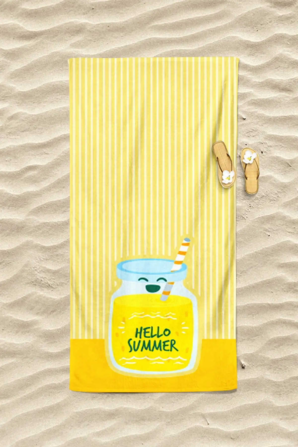 

75x150cm Beach Towel Summer 2021 Season Cotton Plain Dyed Wowen Super Soft And Absorbent Yellow Textile Beach Soft Towel