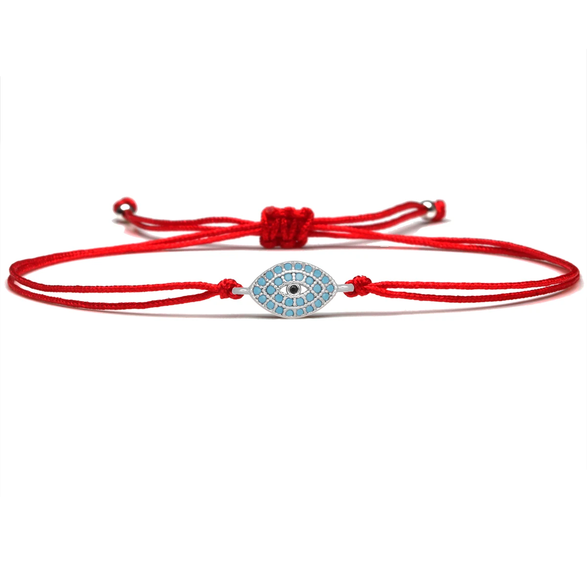 Синий кубический цирконий AAA камни родиевое покрытие медь сглаза амулет CZ