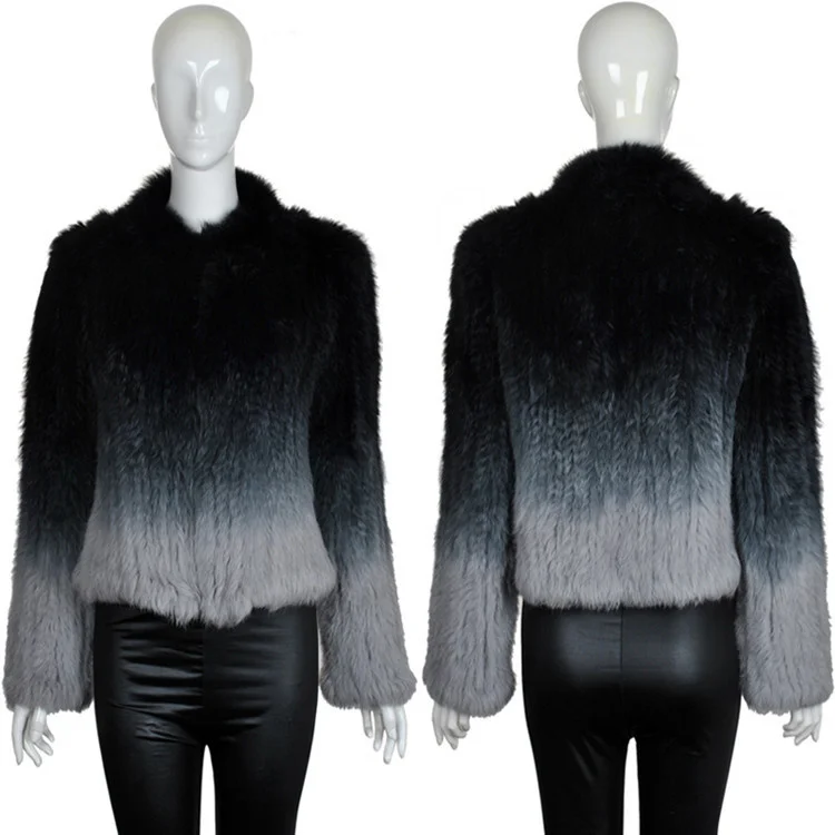 

new rabbit hair knitted color fur coat for women